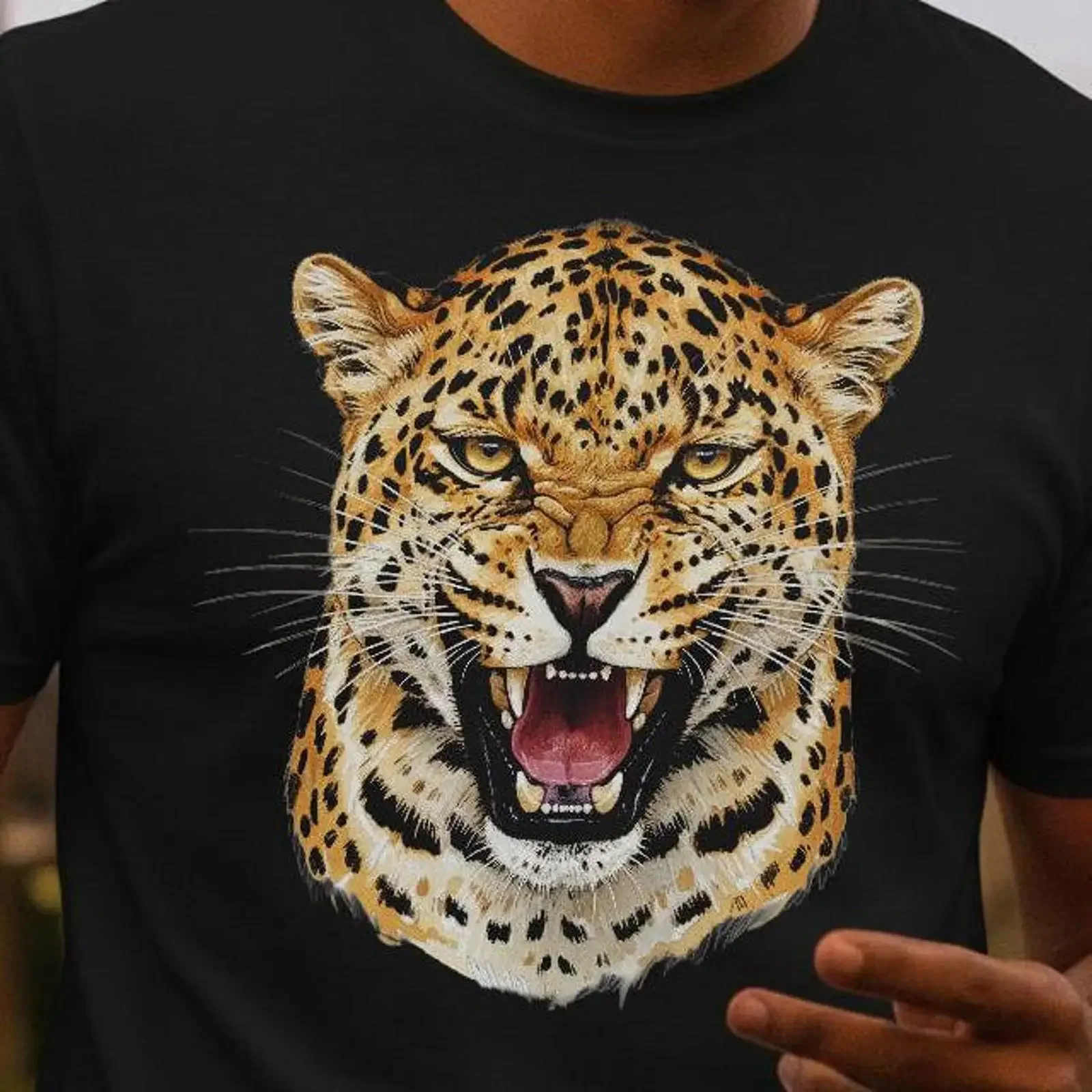 Fierce Leopard Kenya Tanzania Vintage Safari Portrait classic T Shirt vintage Washed Comfortable Versatile fashion