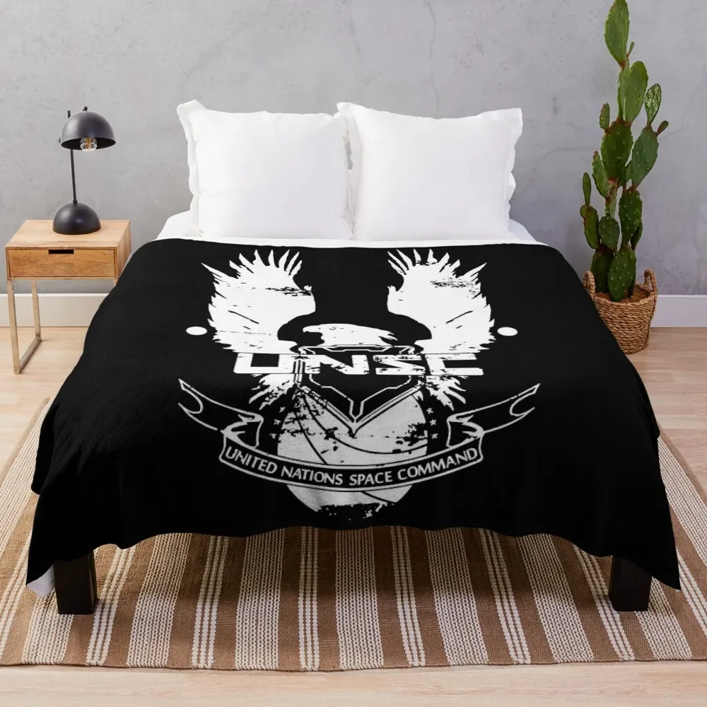 Одеяло высокого качества с потертым логотипом Halo UNSC, идеи подарков на день Святого Валентина, мягкие клетчатые персонализированные подарки, декоративные одеяла для дивана