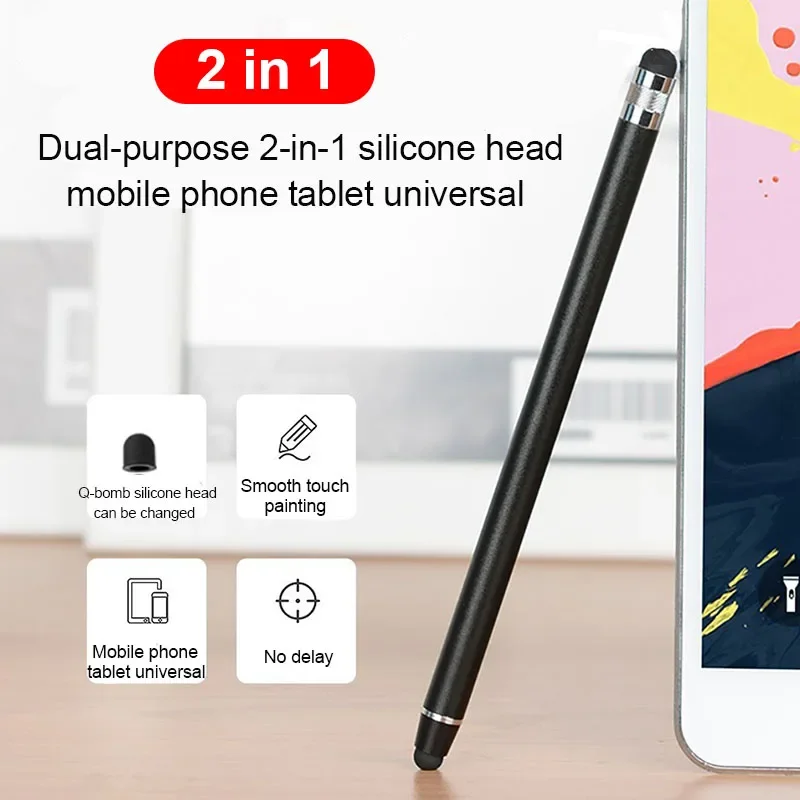 Universal Pen Double Silicon Head Touch Capacitive Electrostatic Screen Stylus Pens Screen Drawing Pen for Smartphone Tablet PC