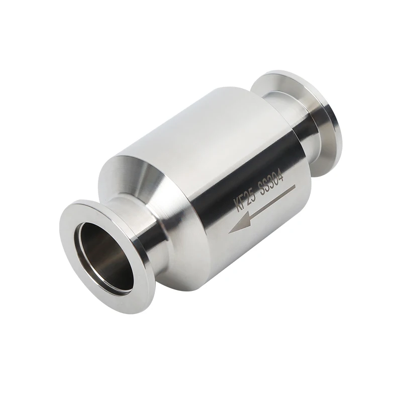 KF Check Valve SS304/SS316L Vacuum Check Valve Stainless Steel Body with FKM Seals KF16-50 One-Way Quick NW16-50 Vacuum Flange