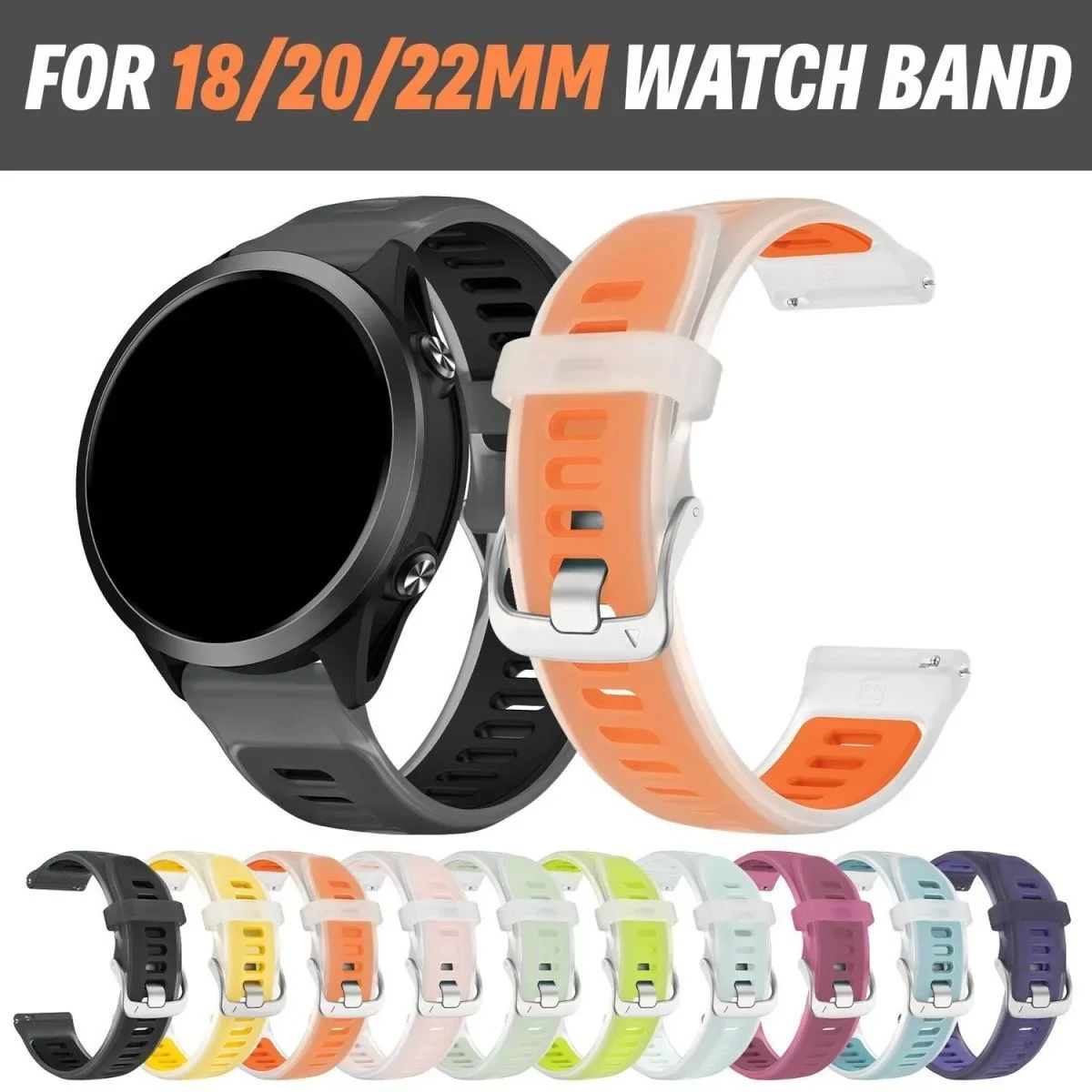 Kelin 20mm 22mm Silicone Strap For Garmin Forerunner 170 70 165 245 570 47/42mm Venu 4 45 Bracelet Garmin Active 6 5 Correa