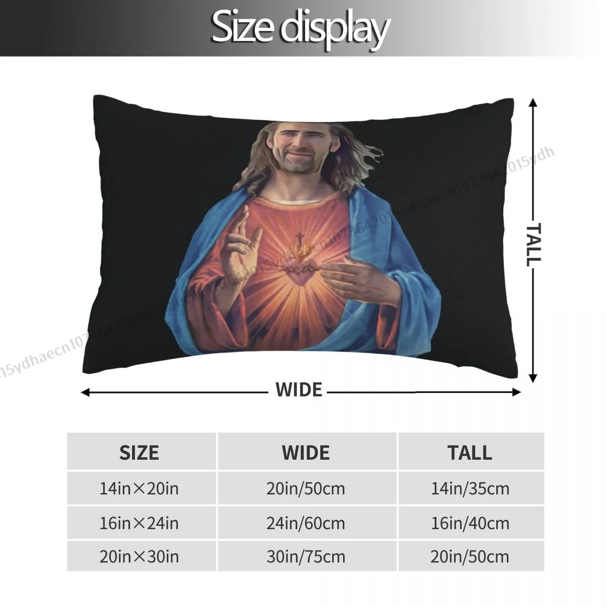 Nicolas Cage Printed Pillow Case Jesus Backpack Cojines Covers Breathable Sofa Decor Pillowcase