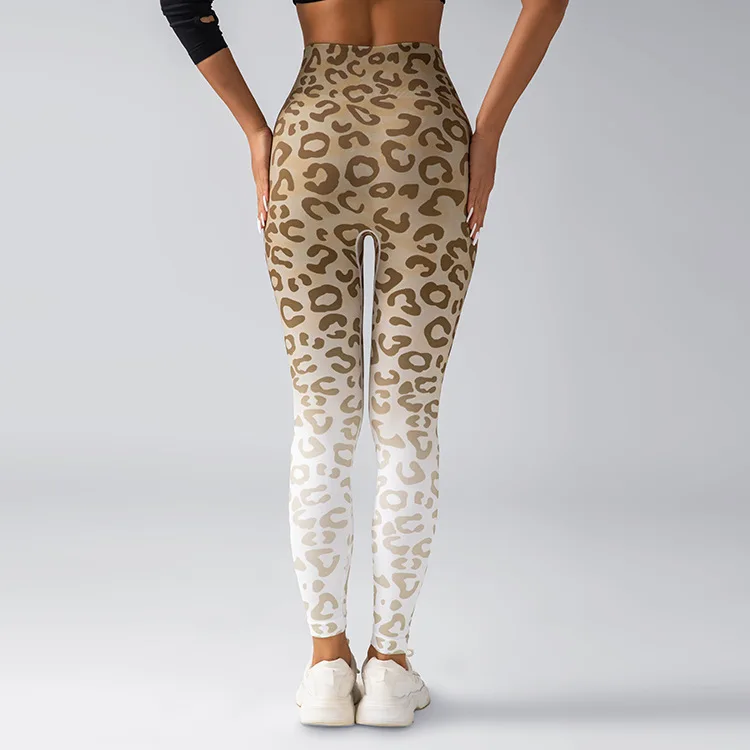 Fitness Women Sport Seamless Leggings High Waist Elastic leopard print Yoga Leggings Gym Jogging  Push Up Slim Pants Female