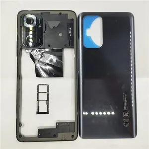 Bilashmart Rear Door Housing Xiaomi Redmi Note 10 Pro 4G M2101K6G Middle Frame+Back Cover+Sim Card Tray