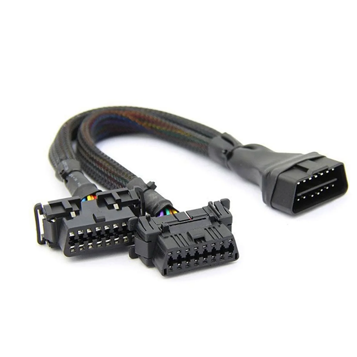 

2PCS 2 IN 1 OBD2 Extension Cable OBDII Male to 2 Female Splitter Car Computer Connection Conversion Plug Socket