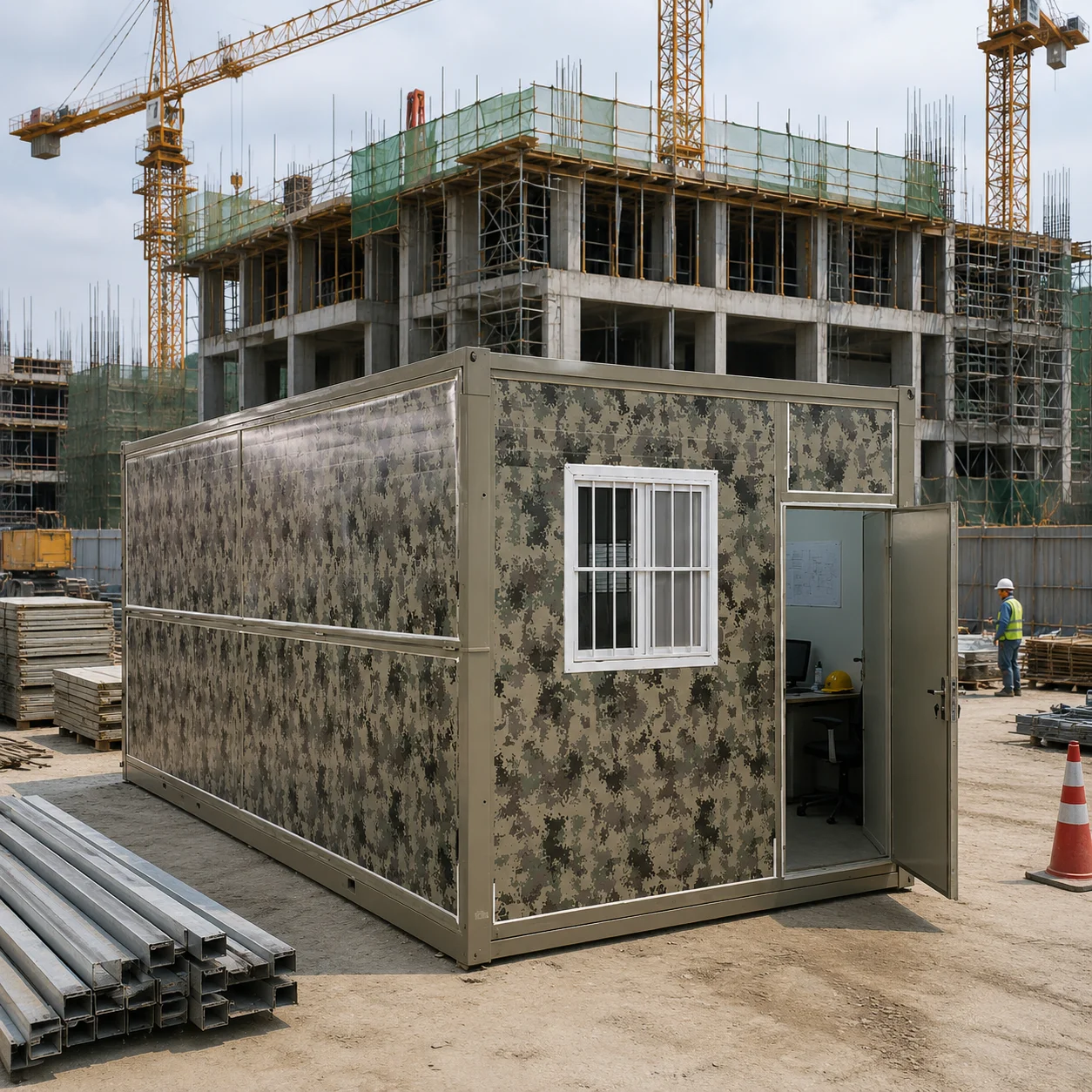 Portable House Foldable Container Home 20Ft Modular House for Builder Site Office Wind Resistant Cost Effective Solution
