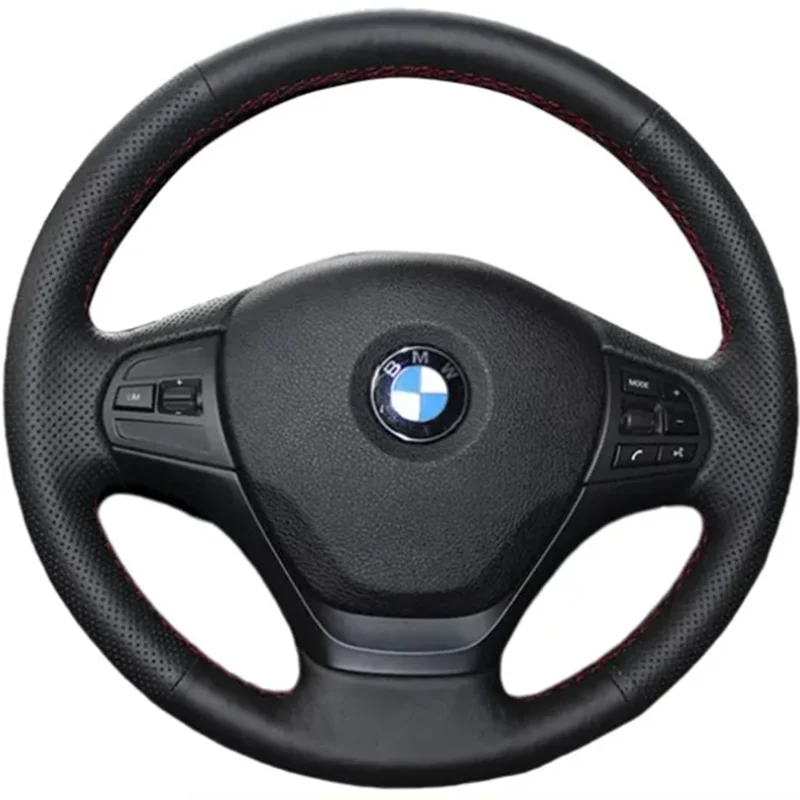 Car Products DIY Black Wear-resistant Faux Leather Car Accessories Steering Wheel Cover For BMW F30 F31 F34 F20 F21 F22 F23
