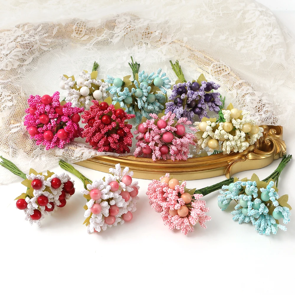 10/50/100PCs Sewing Artificial Flowers Stamens Holding Flowers Wedding Party Decorations DIY Christmas Decorations