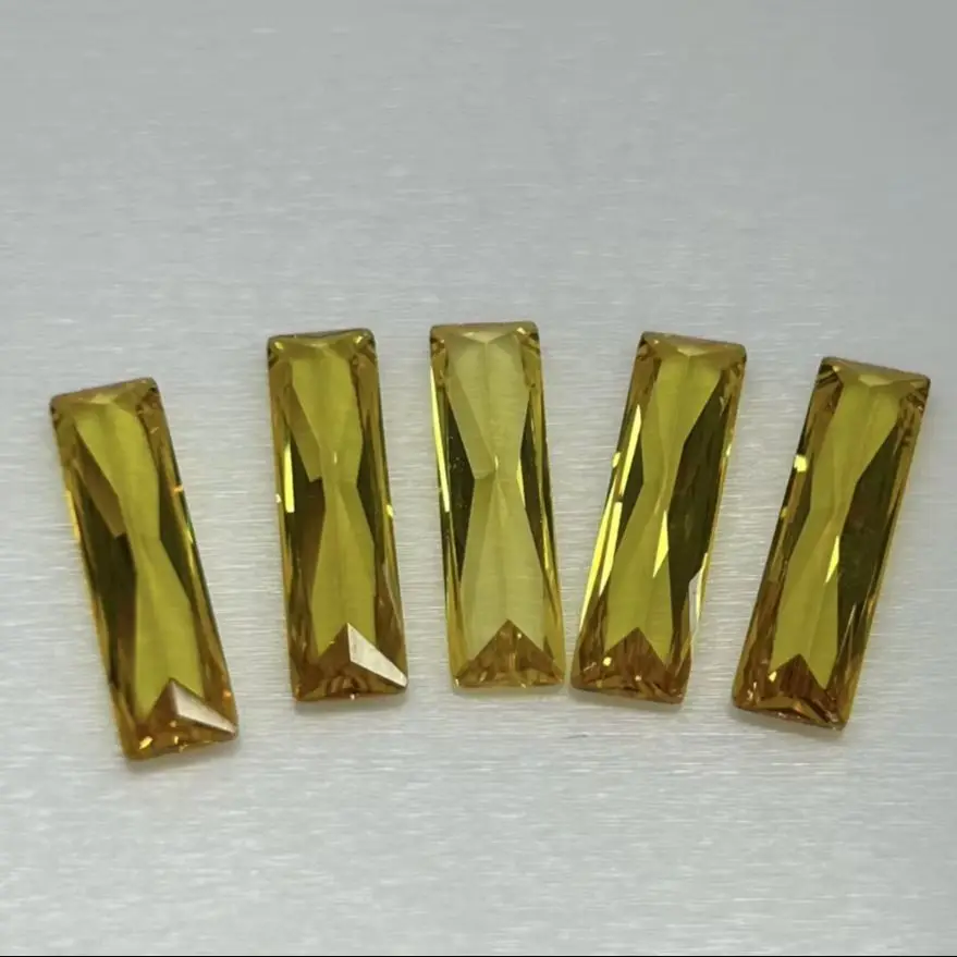 8 Colors 4x10mm-5x20mm Rectangle Cubic Zircon Stone Yellow White Pink Red Purple Lengthen Baguette Cut CZ Gemstone