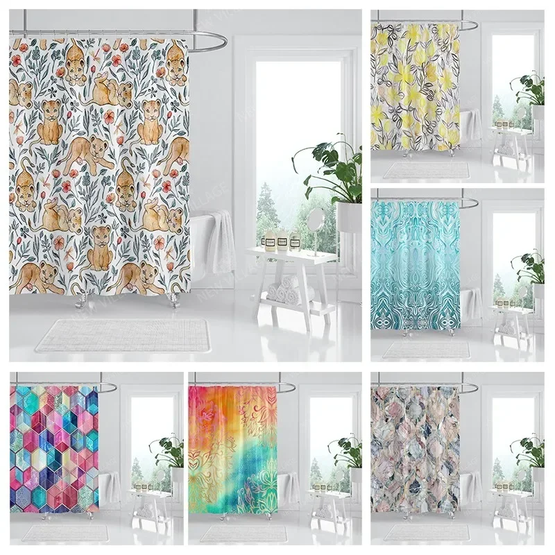 Waterproof fabric shower curtains Bathroom curtain accessories Bath curtain for shower 180x200cm 240*200 anime boho decoration