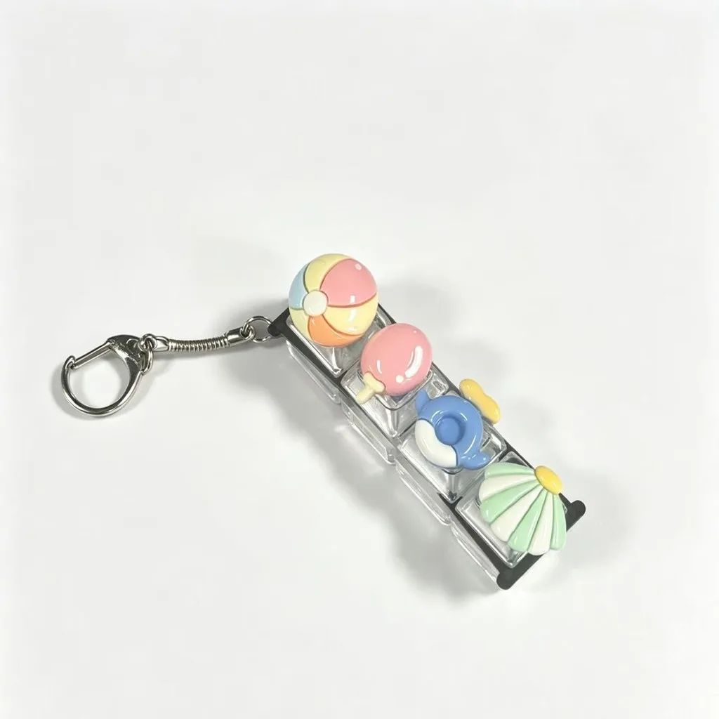 Keycap Keychain Compact Beach Keychain Pvc Bag Charm Vacation Inspired Diy Keycap Keychain For Key Organization Gift Sets Keys