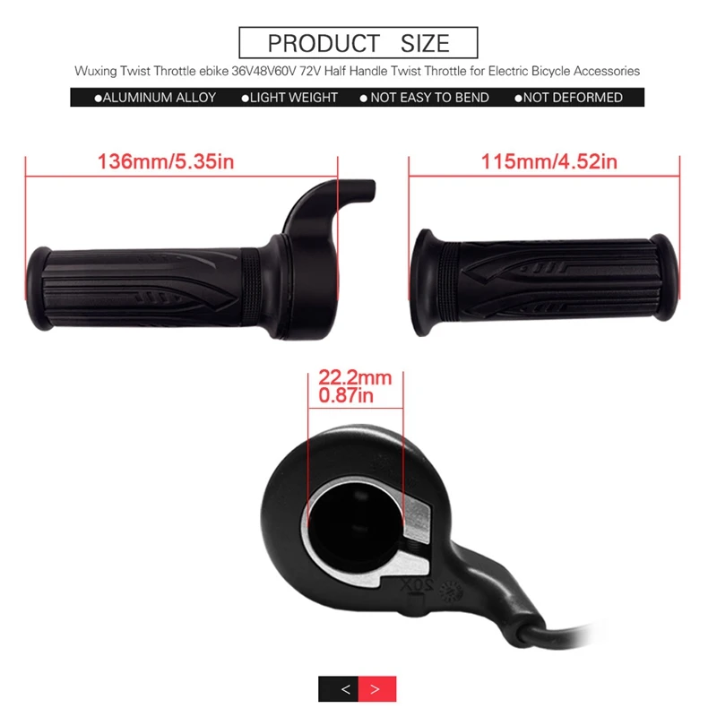 E Bike Throttle For Wuxing Ebike Twist Throttle Left And Right Hand Throttle With 3 Pin Connector Ebike Parts