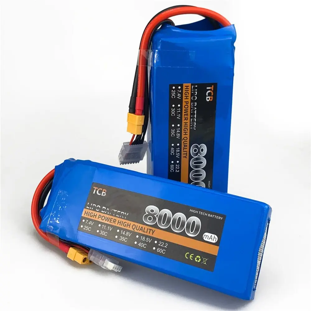 

LiPo 2S 3S 4S 5S 6S 8000mAh 25C 35C Burst 50C 70C RC LiPo Battery For RC Car Boat Airplane Drone Aircraft RC Batteries LiPo XT90