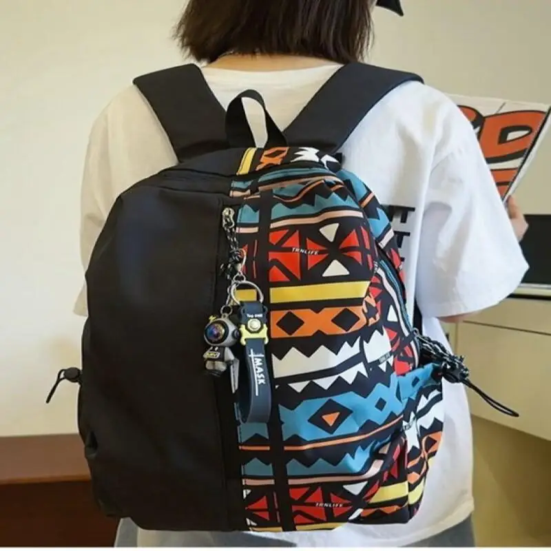 حقيبة ظهر مطبوعة متعددة الوظائف للطلاب بسعة كبيرة مع حقيبة ظهر من قماش أكسفورد مقاومة للماء ومقاومة للاهتراء وعصرية #1