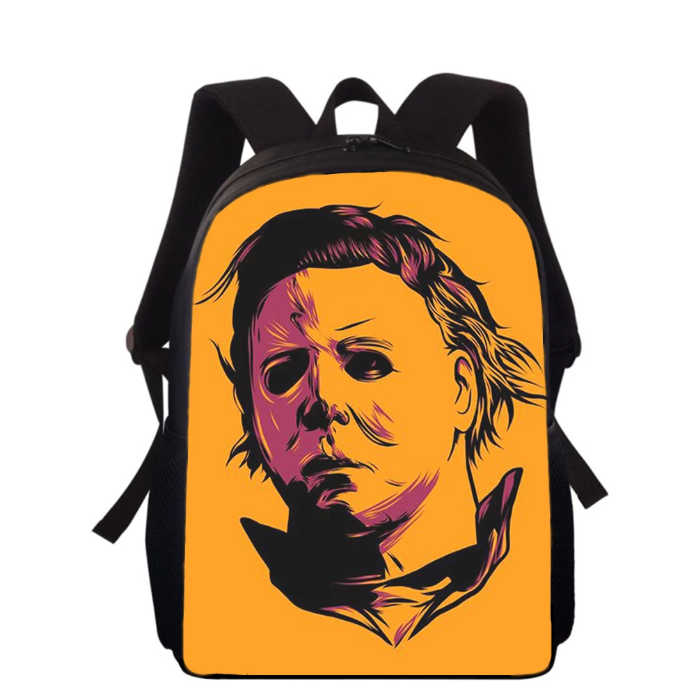 Halloween Michael Myers Horror Movie 15” 3D Kids Backpack Primary School Bags for Boys Girls Back Pack Students School Book Bags