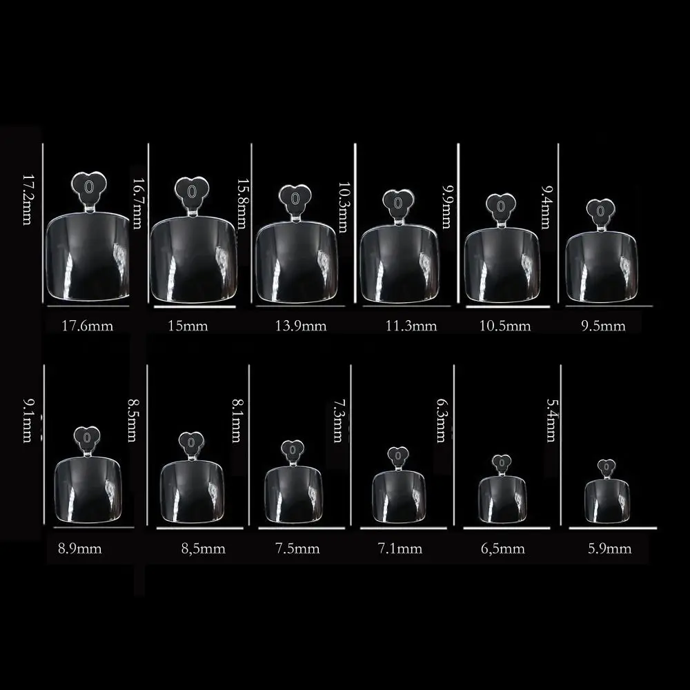 เล็บปลอมสำเร็จรูป 120/240/500 ชิ้น/กล่อง ไซส์ XXS XS หลายขนาด เล็บเจลลี่แบบกดติด ปลายเล็บสั้นพิเศษ บางเฉียบ