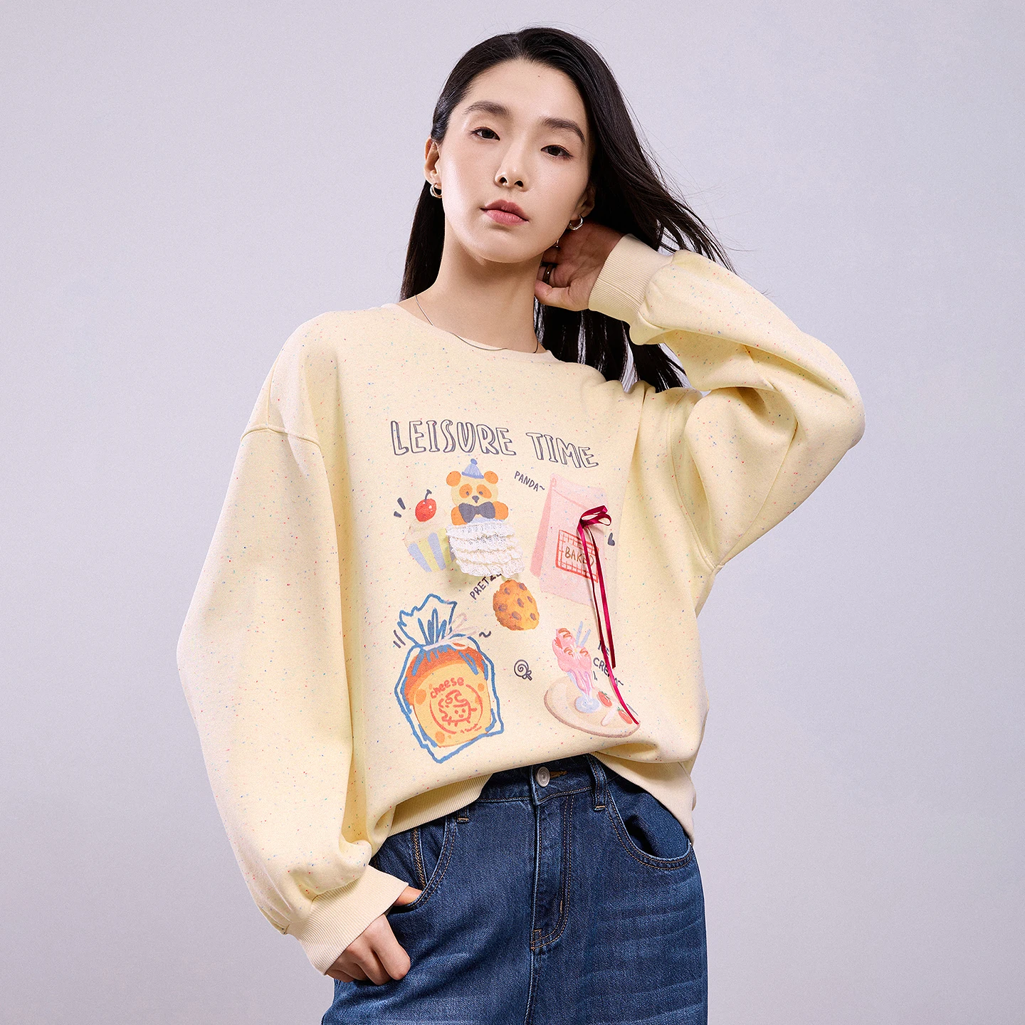 TOYOUTH سترة نسائية 2025 خريف جديد كارتون طباعة نقاط ملونة مبطنة بالصوف #2