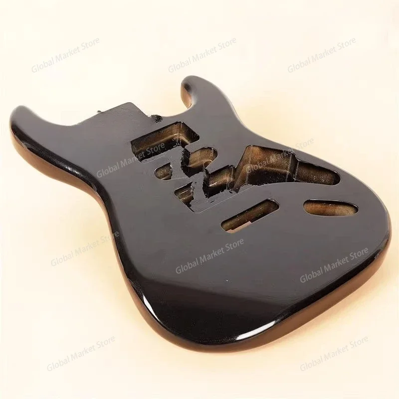 

Metal Black Electric Guitar Body Guitar Body Double Shake Guitar Modified Musical Instrument DIY Accessories