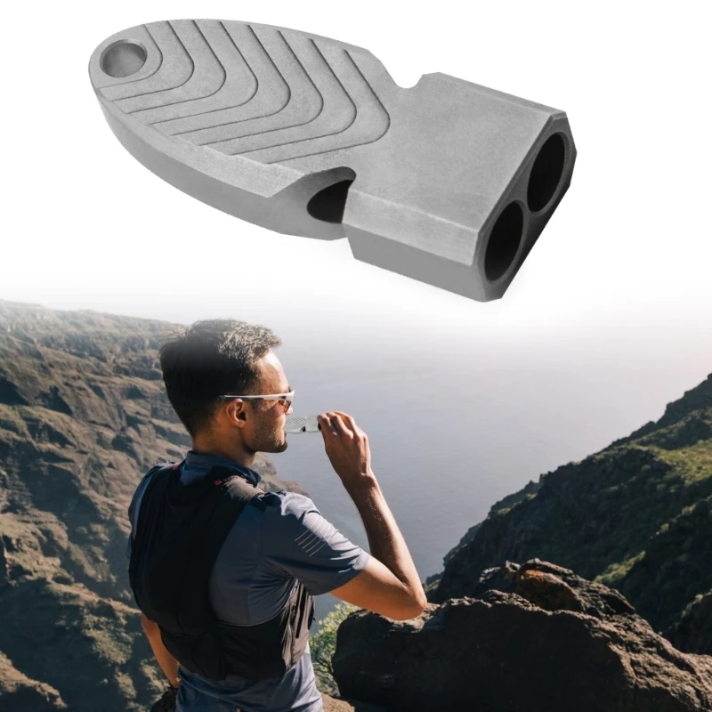 Double Tube Safety Whistle Camping Emergency Whistle Survival Equipment Titanium Alloys Whistle for Survival Lifesaving 24BD