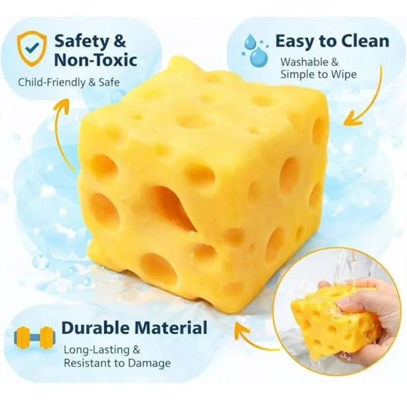 Käse-Squishy Langsam Aufsteigendes Fidget-Spielzeug Langsam Zurückfedernder Quetschball Stressabbau für Erwachsene Sensorisches Angstlinderungsspielzeug – Detail 5