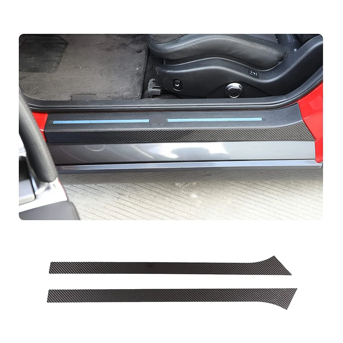 Car Door Entry Guard Door Threshold Pad Sticker Carbon Fiber for Nissan GTR R35 2008-2016 Accessories