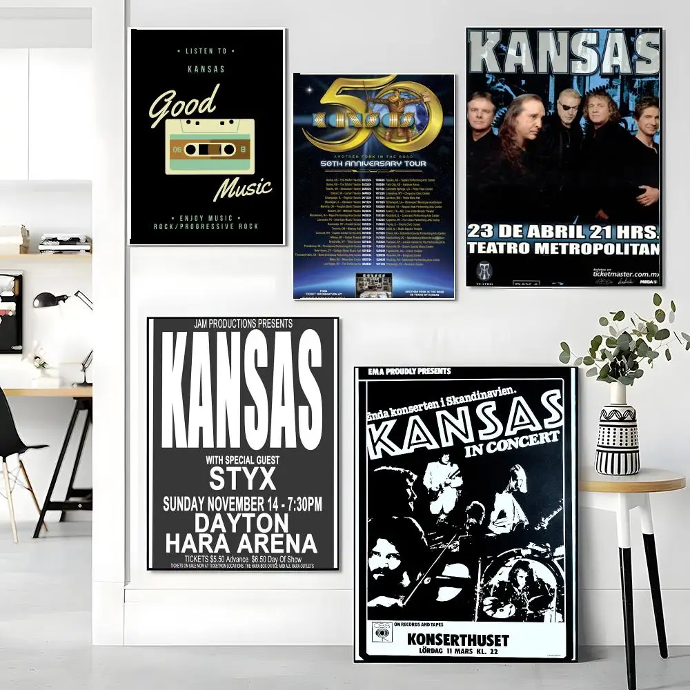 band K-Kansas-S Painting Calligraphy Artwork for Living Room Bedroom Office Home Decor