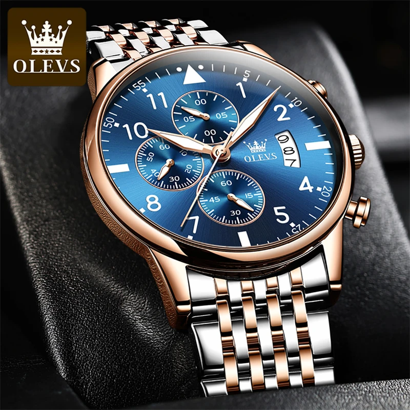 

OLEVS 2869 Fashion Men's Watch Top Brand Quartz Clock Stainless Steel Band Waterproof Luxury Wristwatches Male Relogio Masculino