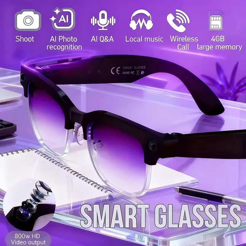 

Умные очки 2026: фото- и видеосъемка, ИИ-перевод, интерактивные функции, Bluetooth-звонки, воспроизведение музыки для iOS