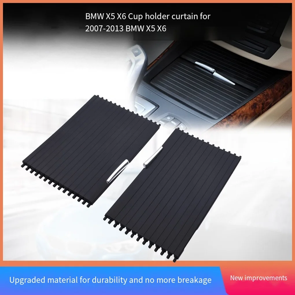 

For BMW X5 X6 E70 E71 Front Console Cup Holder Sliding Shutters Cover Trim Center Roller Blind Cover Replacement for 2007-2014