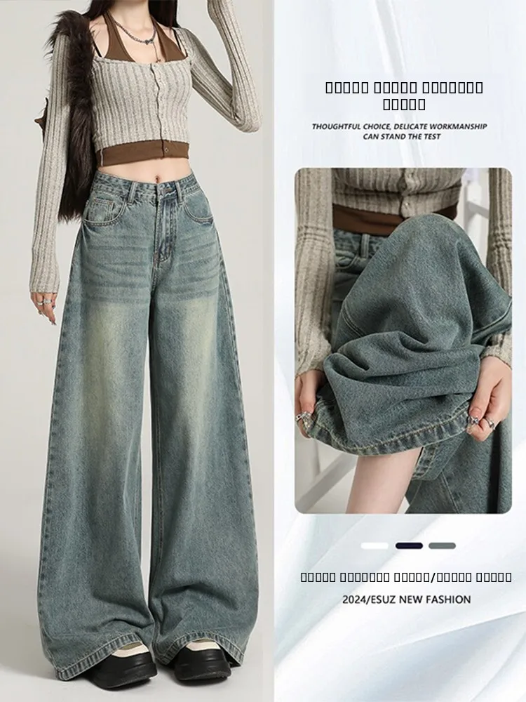 

Большие размеры Fce Lined Thi Denim Jeans Женские зимние грушевидные свободные брюки с высокой талией, тонкие прямые широкие брюки, повседневная одежда