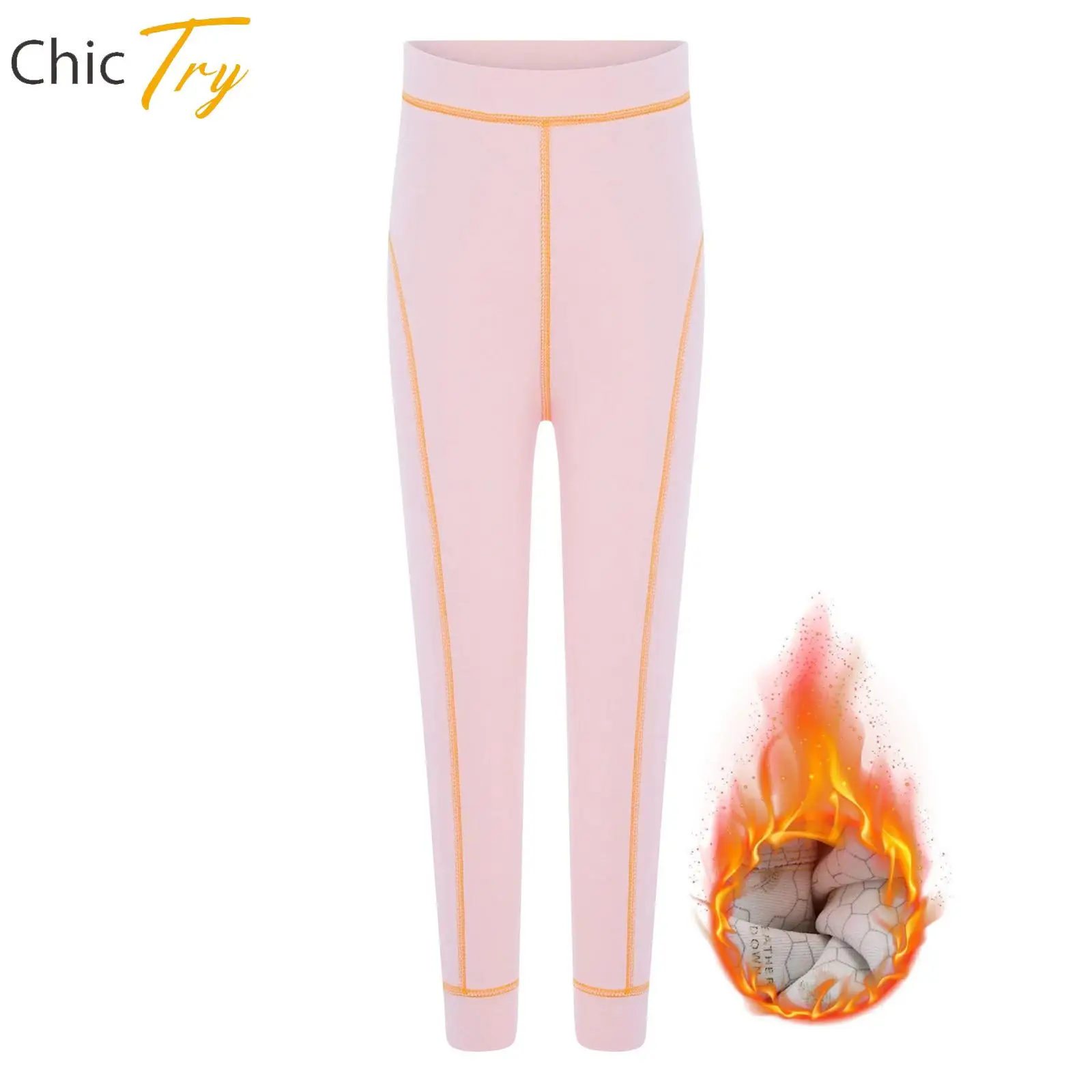 

Kids Girls Boys Thermal Underwear Pants Trousers Tights Gymnastics Dance Sleepwear Homewear Loungewear Trim Stretchy Leggings