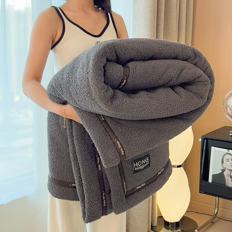 Thick Warm Velvet Blanket for Bed Sofa Fluffy Super Soft Queen Blanket Single Double Size Cozy Multifunctional Napping Blankets