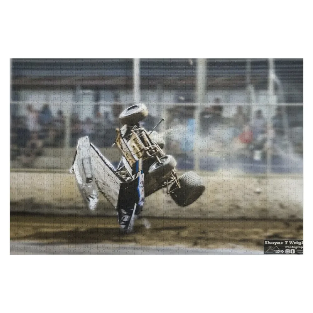 Sprintcar crash at over 100mph Jigsaw Puzzle Personalized Gift Married Personalized Toy Puzzle