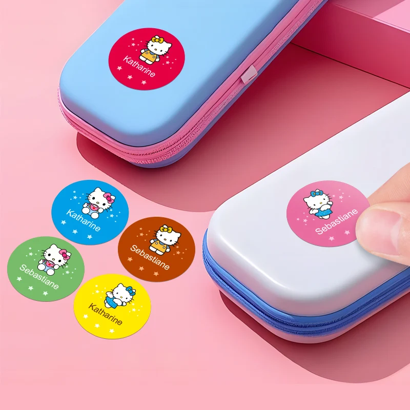 Custom Hello Kitty Name Stickers - Personalized Durable Labels for Makeup Palettes,Cosmetic Bags,Vanity Organizers Beauty Tools