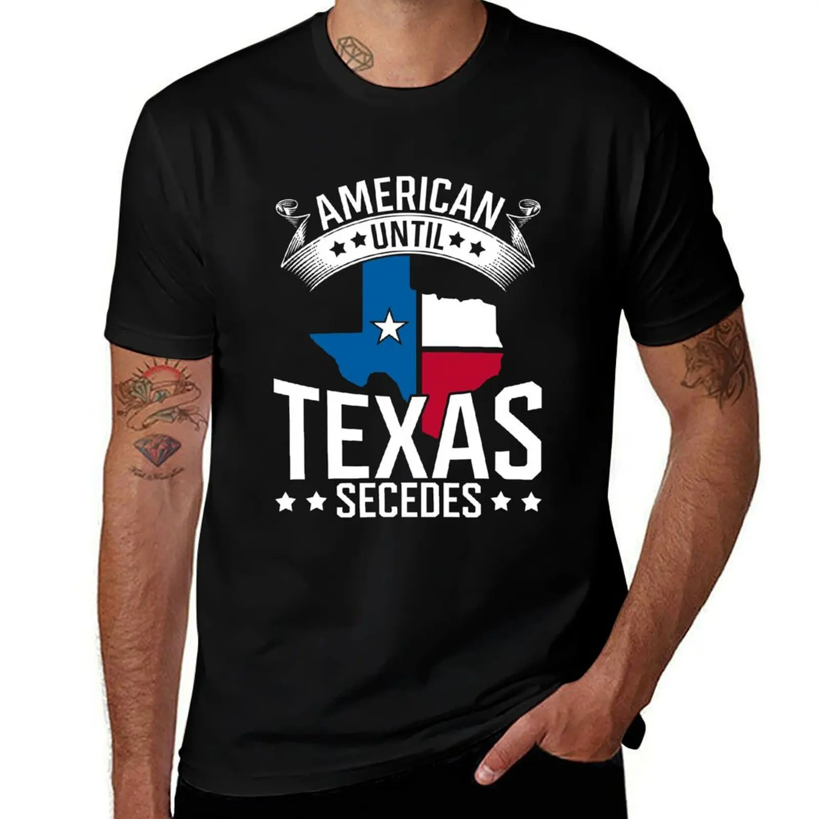 American Until Texas Secedes Texan T-Shirt plus size tops korean fashion t shirts for men graphic