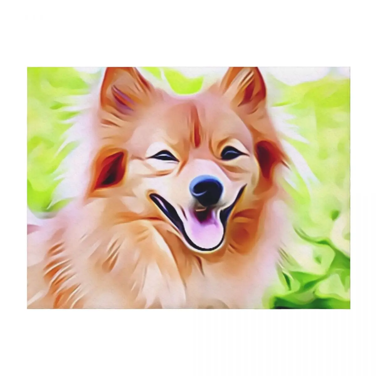 

German Spitz Throw Blanket Fashion Sofas Winter beds Retros Flannel Fabric Blankets