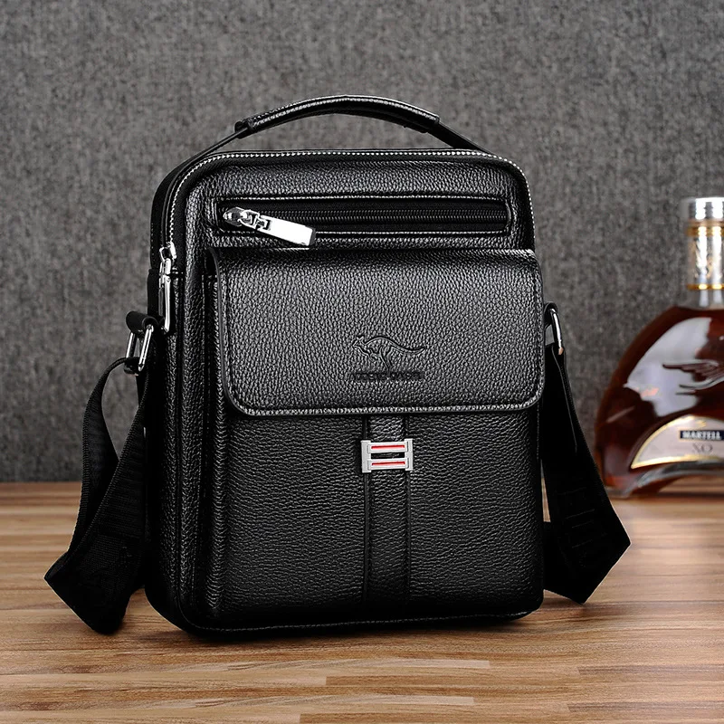 New Men's Shoulder Bag 2023 PU Leather Crossbody Casual Small top-handled Bag Business Handbags Phone Bags Purse