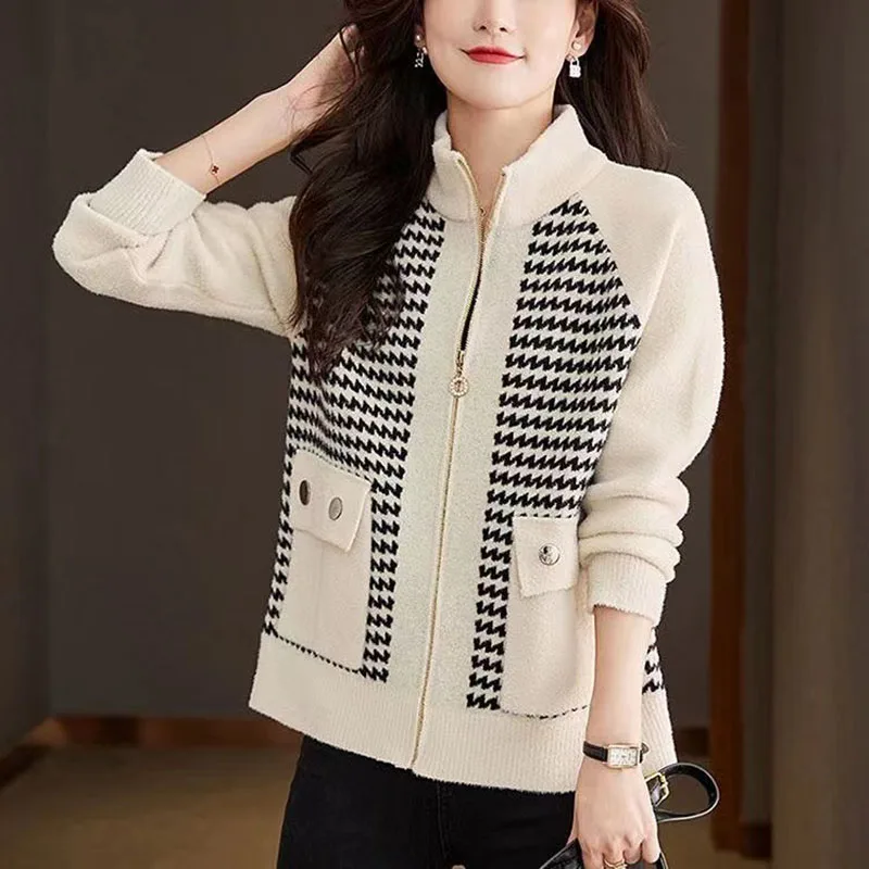 

Double-Sided Women's Coat Autumn Winter New Loose Jacket Joker Western-Style Knitted Cardigan Outerwear Female Fashion Tide Tops