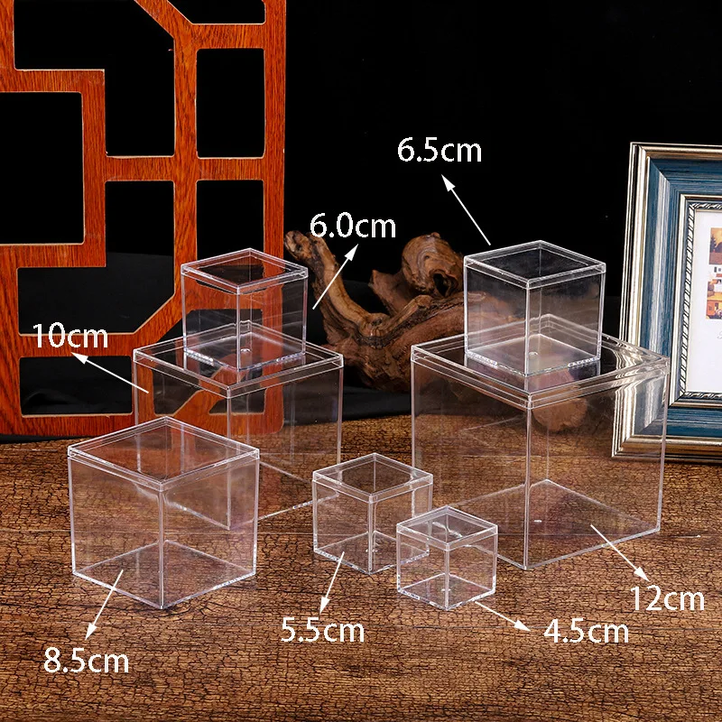 Transparent Acrylic Boxes With Cover Plastic Organizer Gift Packing Box Food Candy Storage Container For Home Figure Toy Display