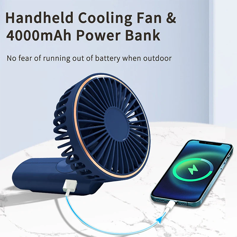 Desktop Ventilaador Outdoor Draagbare Ventilator Usb Opladen Mini Handheld Fan Flower Fairy Hand-Held Oplaadbare Zak Ventilator 6 Snelheden