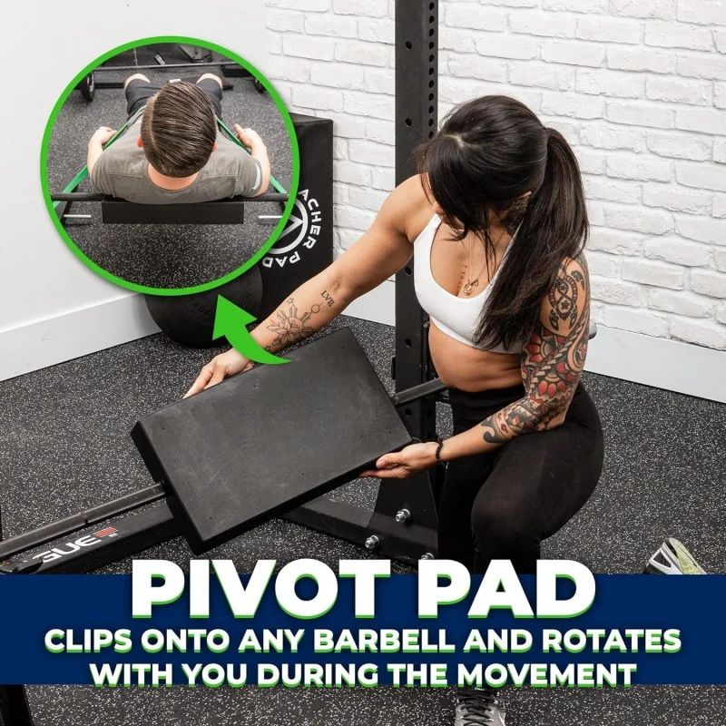 Gym Hip Thrust Pad with Back Support Pivot Pad Pressure Relief Hinge Cushion Hip Thrust Bench Alternative for Strength Training