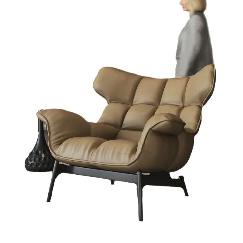 Italian rotating single sofa chair leisure chair living room sofa light luxury balcony