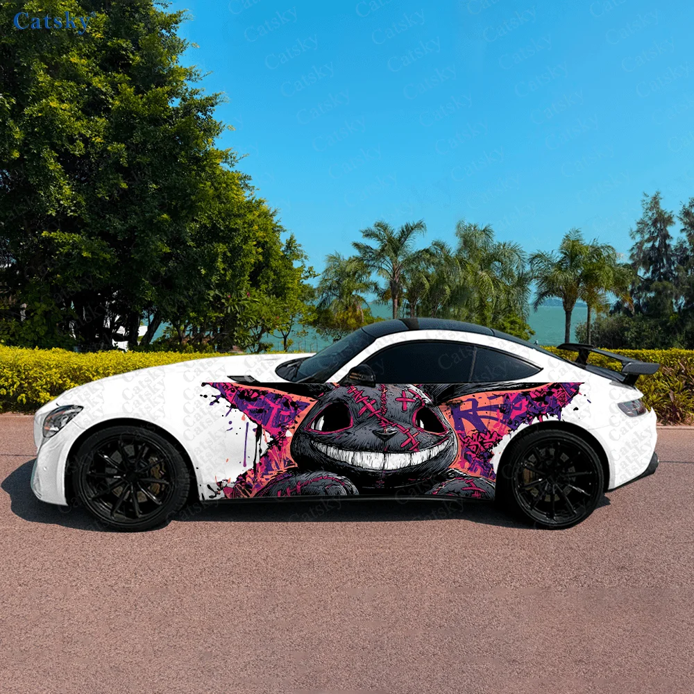 

Злая улыбка, кукла-кролик, автомобильная виниловая наклейка, самоклеящаяся наклейка из ПВХ, подходит для грузовиков, внедорожников, украшения, автоаксессуары, подарок