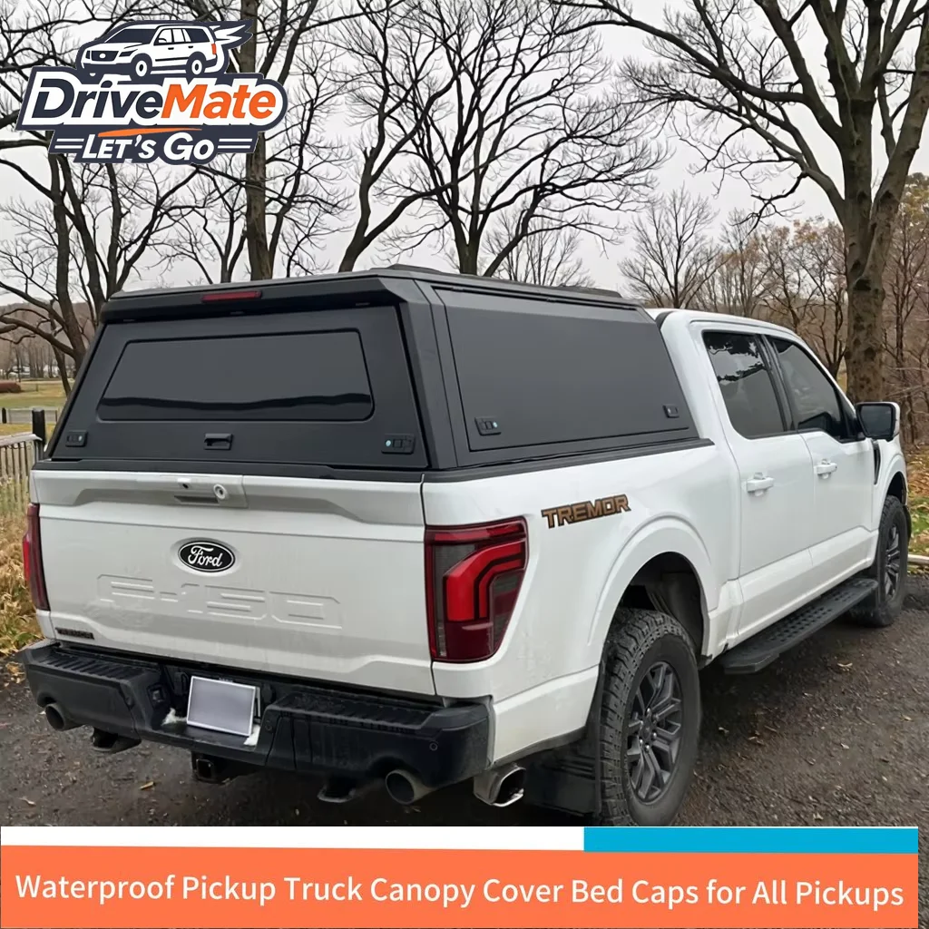 

For F150 Camping Truck Cap Hardtop-Waterproof Locking Aluminum Alloy Durable Low Wind Noise Secure Storage Custom Fit