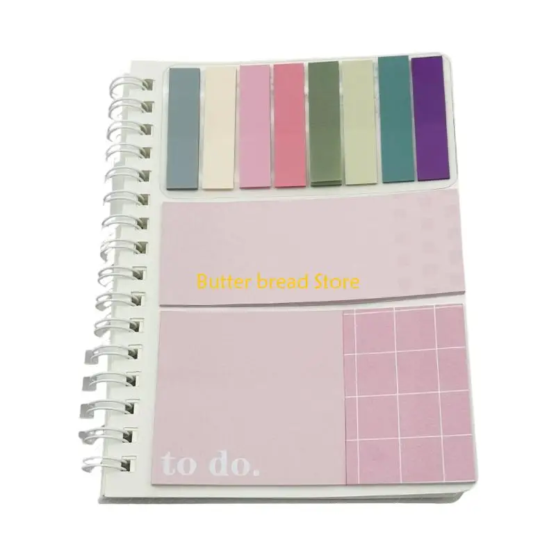 W89C Refillable Notebook Memopad With Adhesive Note Colorful Adhesive Index Label For Notebook Planner Office School Supplies