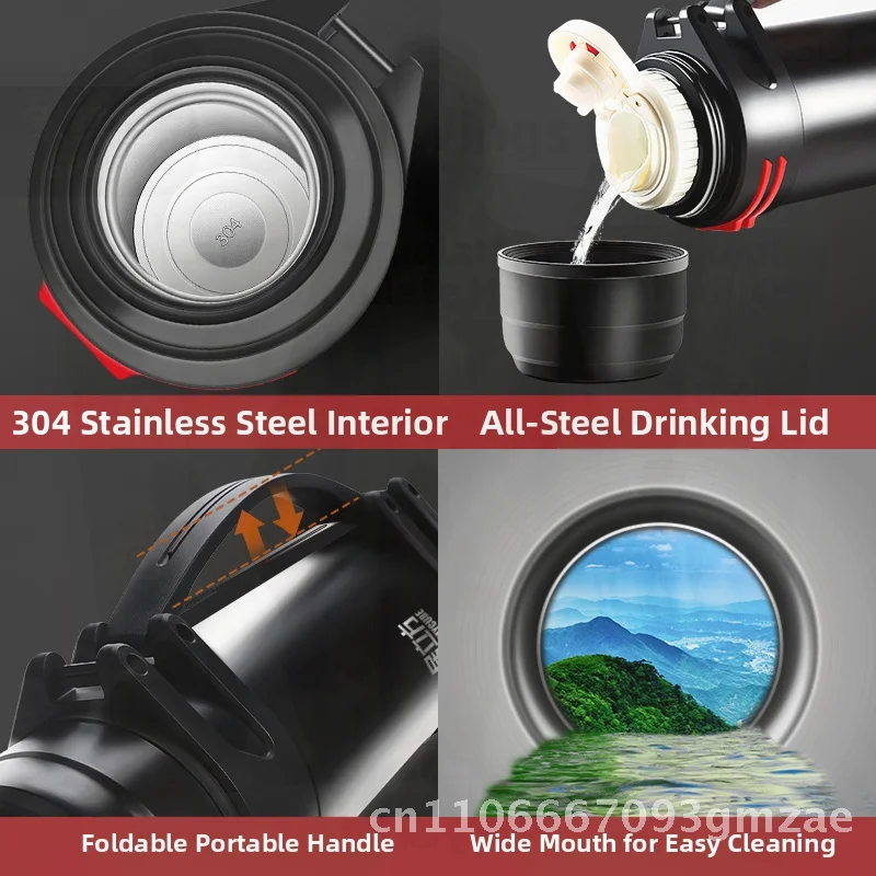 

Чашка-термос большой емкости, изолированная бутылка для воды из нержавеющей стали 304, для мужчин, современный минималистичный чайник разных цветов