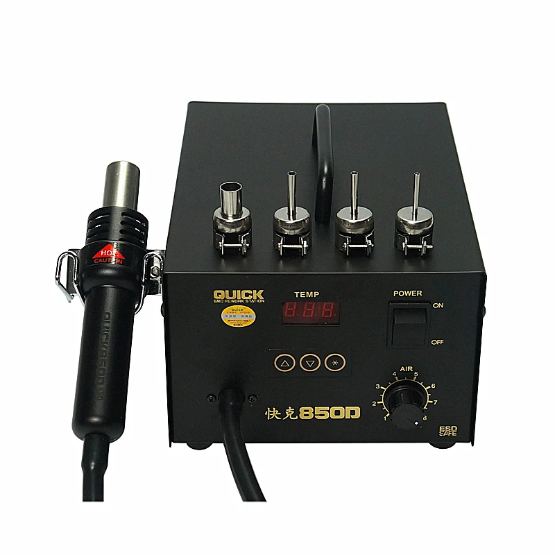 New QUICK 850D Digital ESD Hot Air Rework Station AOYUE USB Powered 480 Max Temp Welding Tool