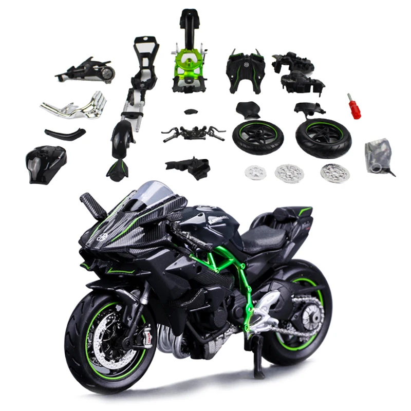 Maisto 1/12 Kawasaki H2R Ninja Assembled Version Motorcycle Model Toy Vehicle Collection Shork-Absorber Off Road Autocycle Toy