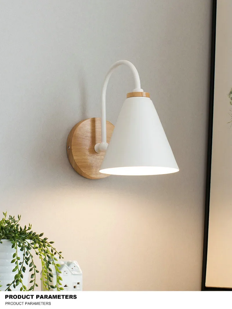 JOYINLED Modern Minimalist LED Wall Light Black White Interior Decor E26/E27 Lamps Nordic Indoor Wall Lamp for Bedroom Bedside ﻿