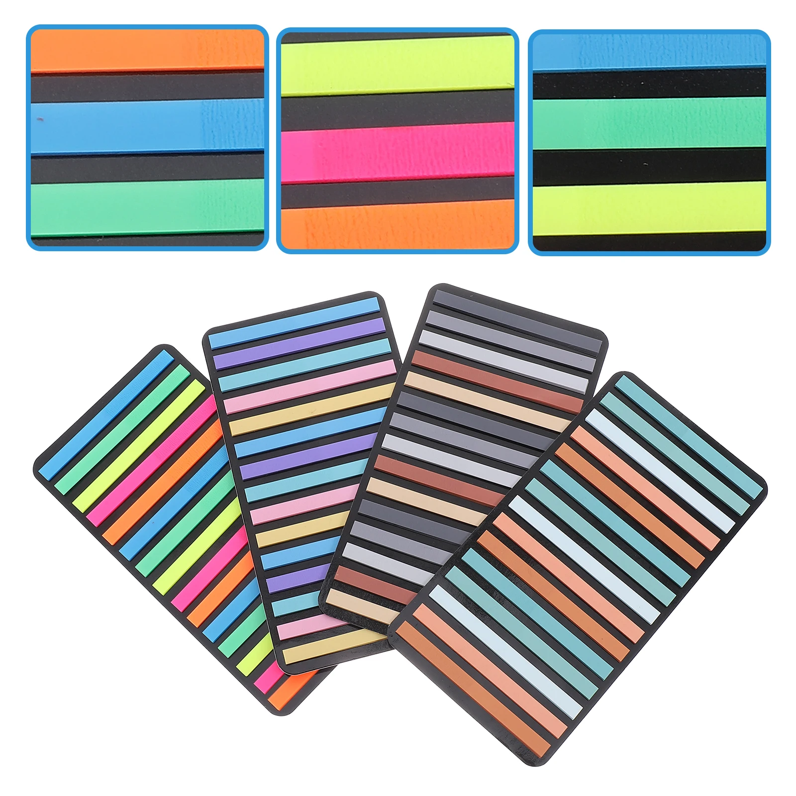 

4 set 4 Sets Colorful Sticky Tabs Highlight Reading Strips Bookmarks For Students Portable Page Sentence Markers Learning